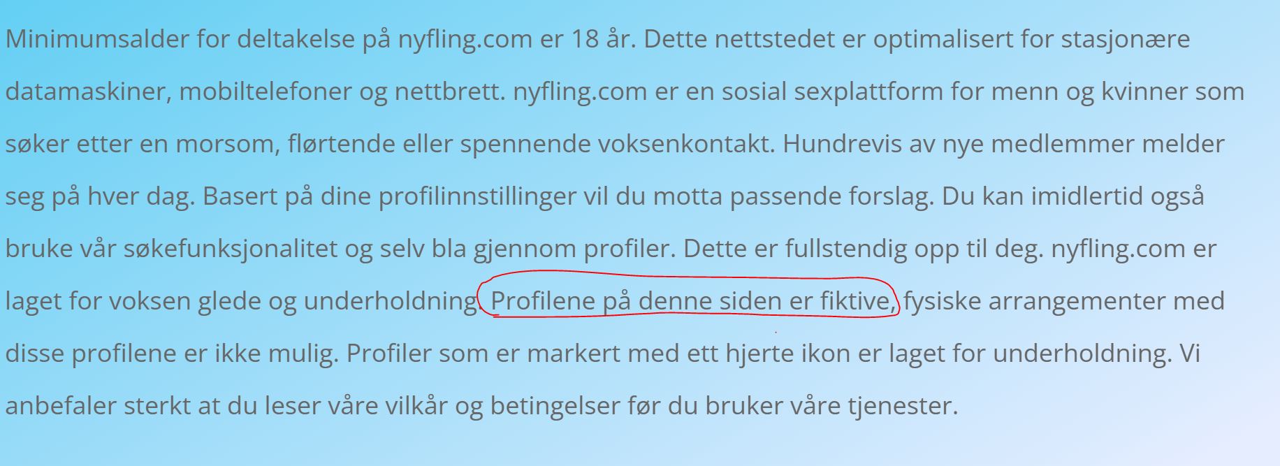 profilene fiktive nflying